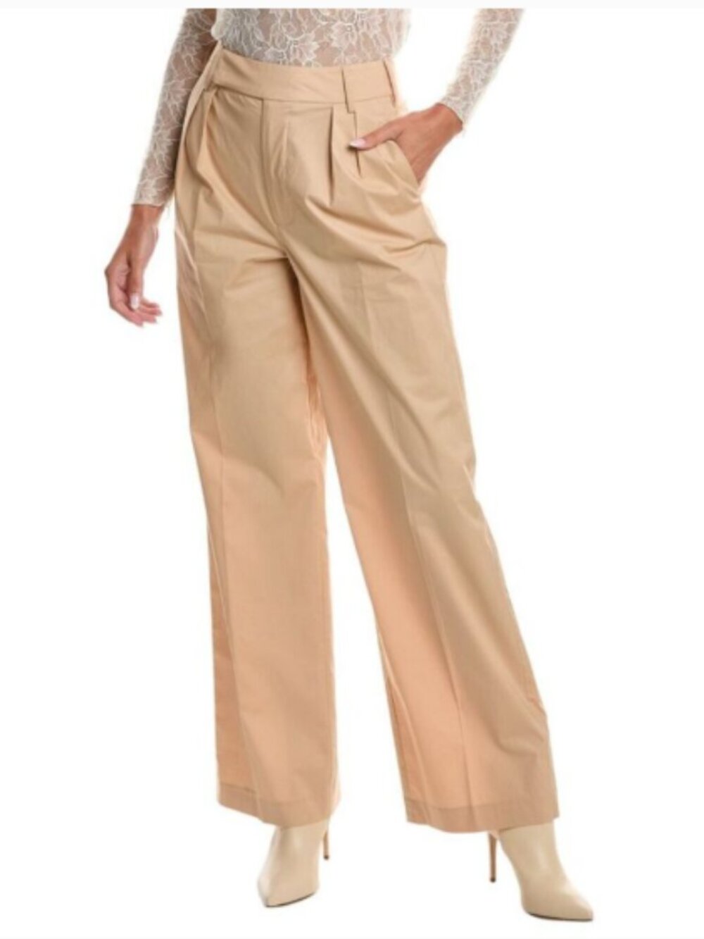 7 For All Mankind High Rise Lightweight Pleated Poplin Trouser Pants Size 28